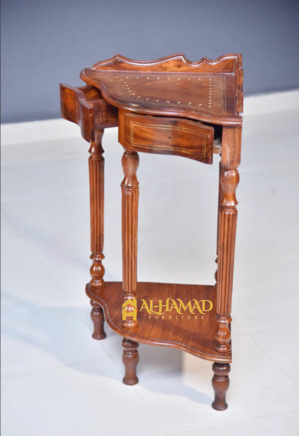 Wooden Drawer Corner Table - Image 3