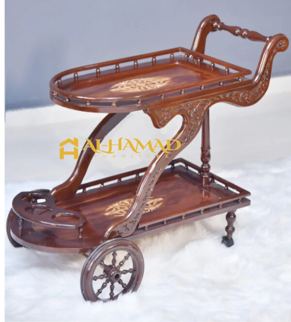 Duke Hand Carved Tea Trolley - Image 2