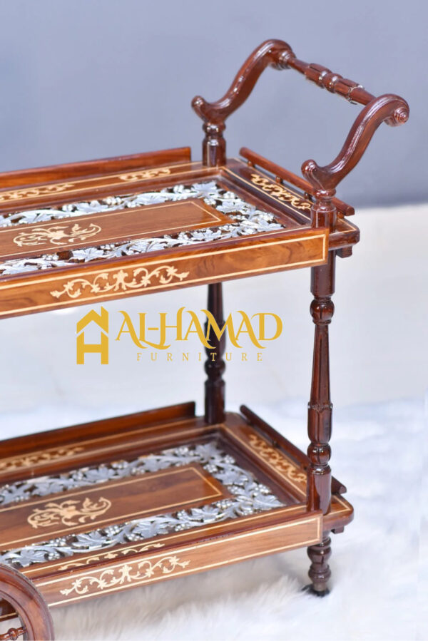 Wooden Tea Trolley Inlay - Image 3