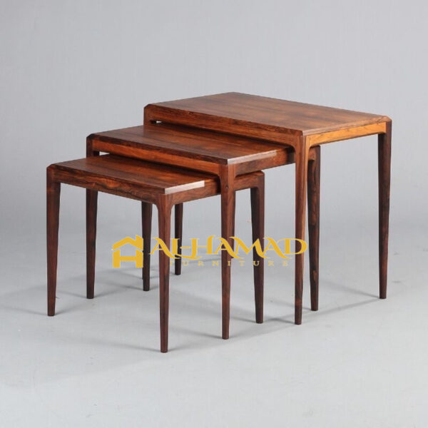 Sheesham Wood Classic Nesting Table Set - Image 5