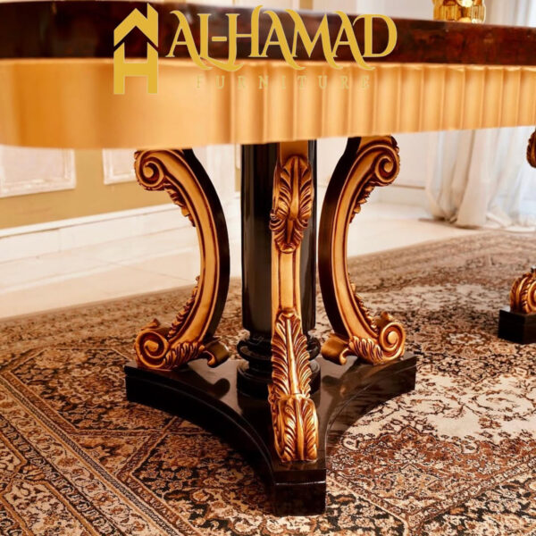 Gold Leaf Black Dining Table - Image 6