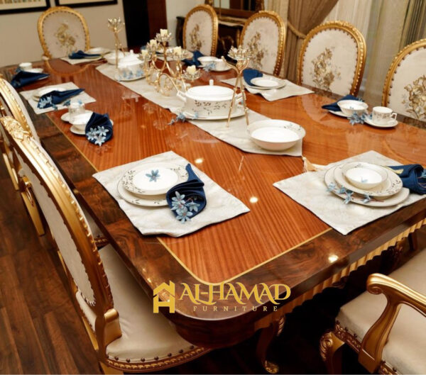 Gold Leaf White Dining Table - Image 4