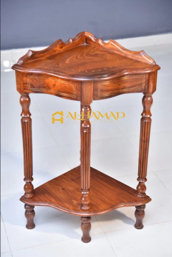 Wooden Drawer Corner Table - Image 2