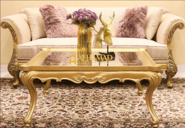 GOLD MERAKI SOFA SET with Center Table - Image 4