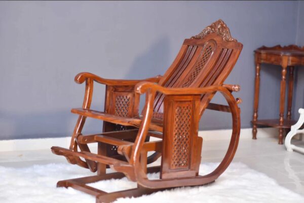 Wooden Screen Rod Rocking Chair 